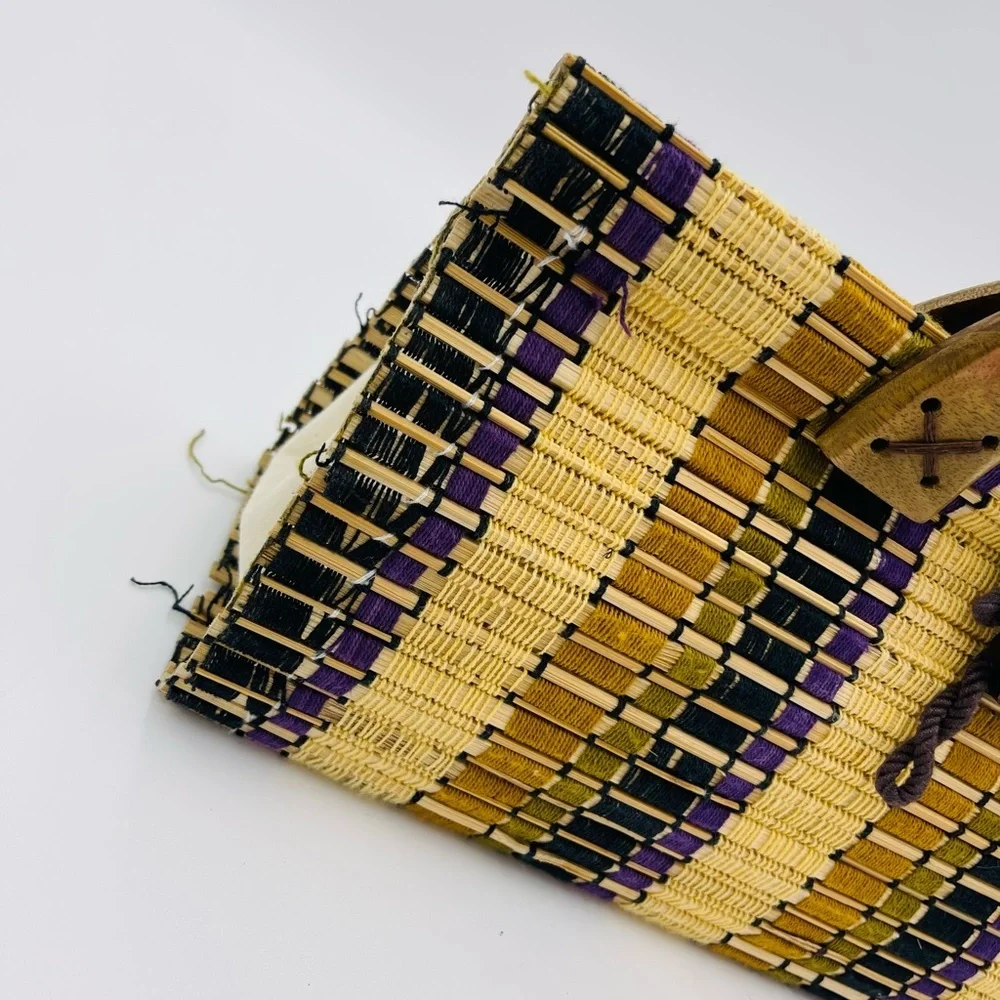 Love Stitch Wood Bamboo Small Medium Hand Bag